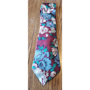 Stafford Executive Mens Red And Blue Floral Designer Silk Tie
